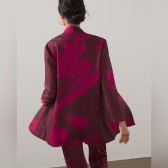 NEW $169 Chicos Travelers Womens Medium Reversible Crushed Jacket Deep Chianti - Picture 8 of 16